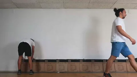 Time-lapse of building a wall of prusa 3D printers cardboard boxes