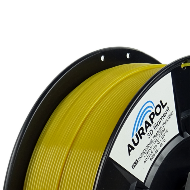 AURAPOL PLA 3D Filament Honey partially transparent 1 Portugal Espana Evolt Impressao 3D