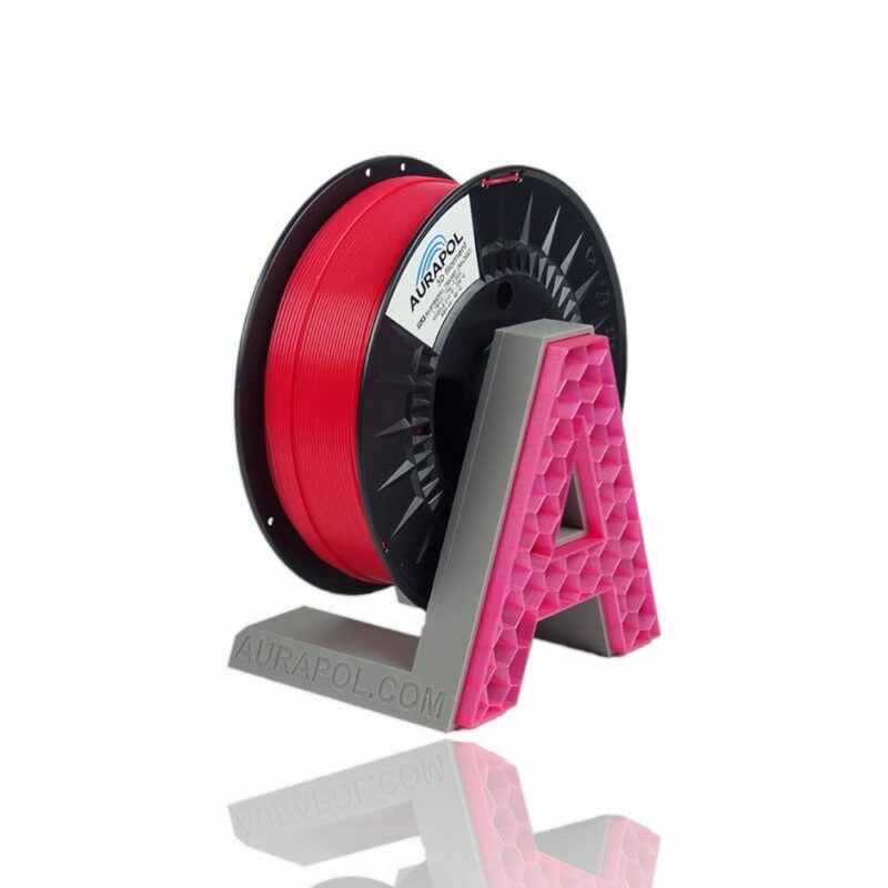AURAPOL PLA 3D Filament Raspberry partially transparent Portugal Espana Evolt Impressao 3D