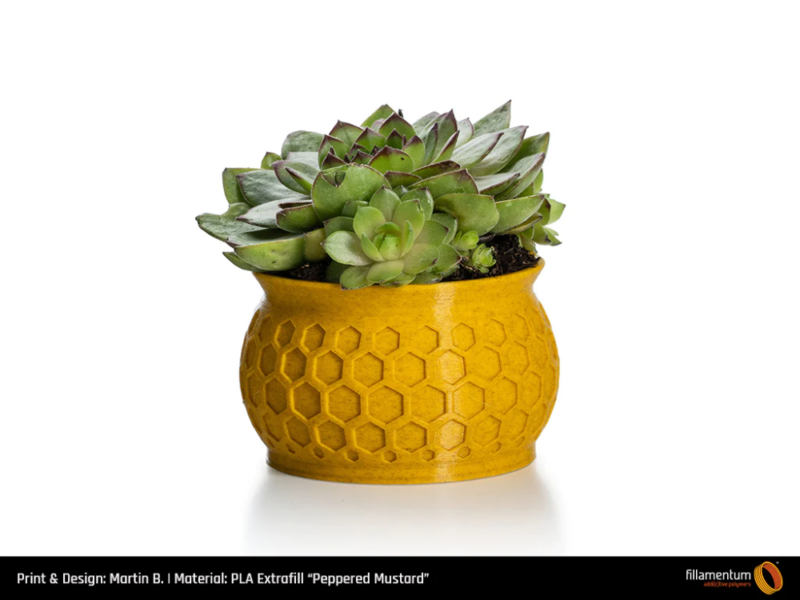 PLA_Extrafill_flowerpot_pepperedmustard_01_-Portugal-Espana-Evolt-Impressao-3D