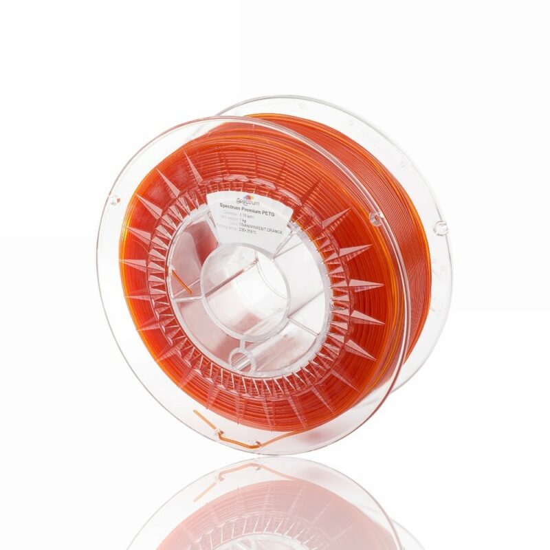 petg premium evolt portugal espana filamento impressao 3d transparent orange laranja