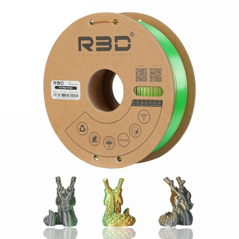 R3D PLA evolt portugal espana filamento impressao 3d gold green black