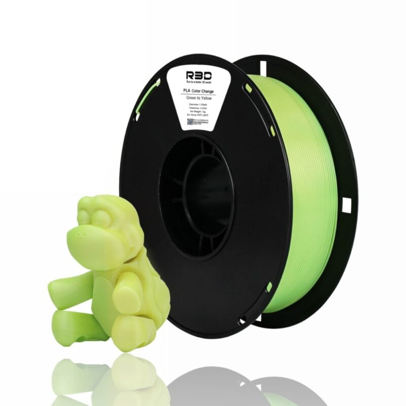 r3d color change uv evolt portugal espana filamento impressao 3d green to yellow