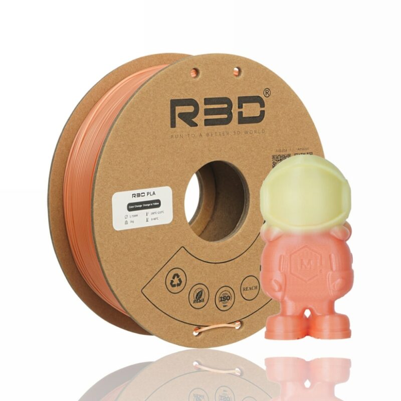 r3d color change uv evolt portugal espana filamento impressao 3d orange to yellow