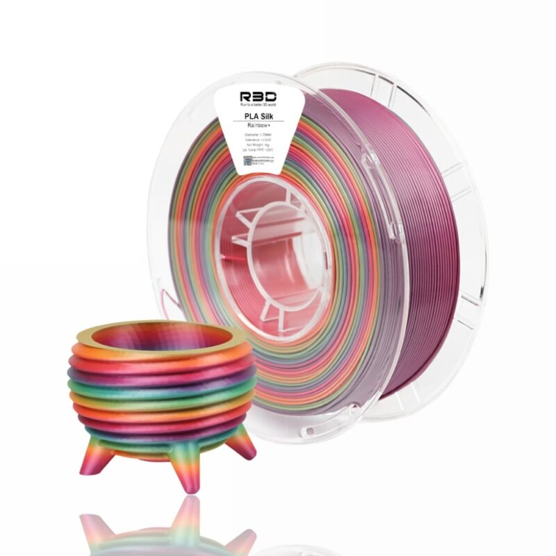 r3d pla silk evolt portugal espana filamento impressao 3d rainbow plus