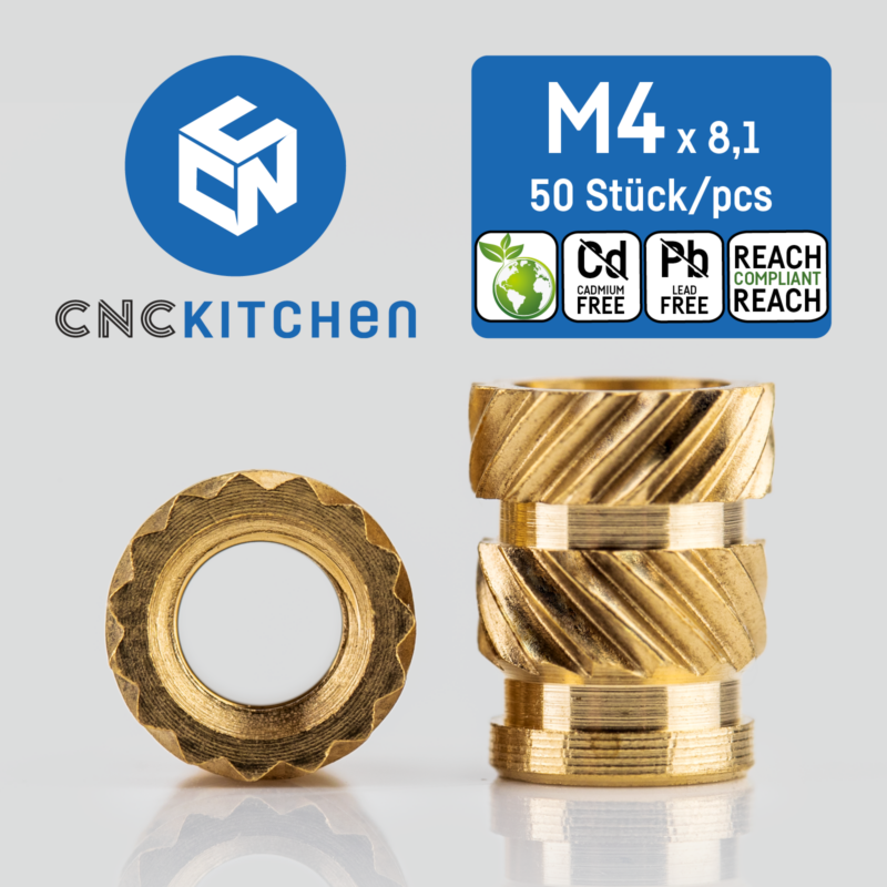 Threaded inserts m4 standard portugal espana impressao 3d evolt