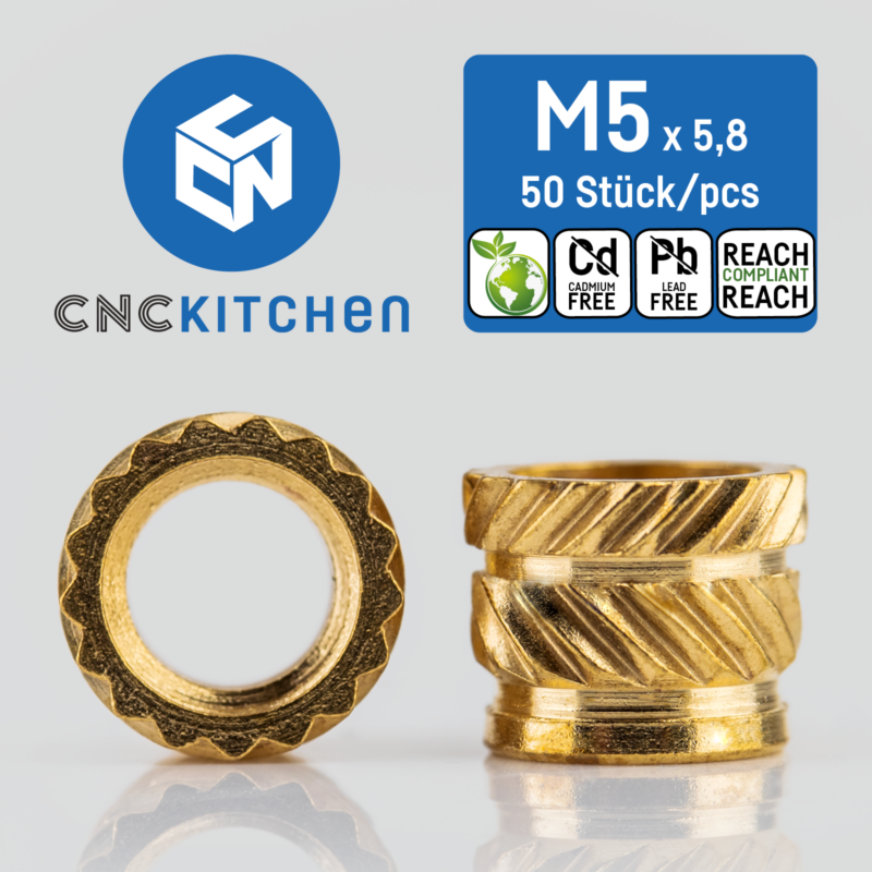 Threaded inserts m5 short portugal espana impressao 3d evolt 1