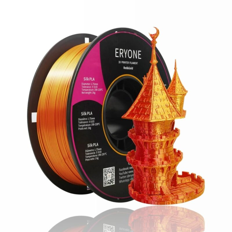 pla silk dual color eryone red gold evolt portugal espana filamento impressao 3d
