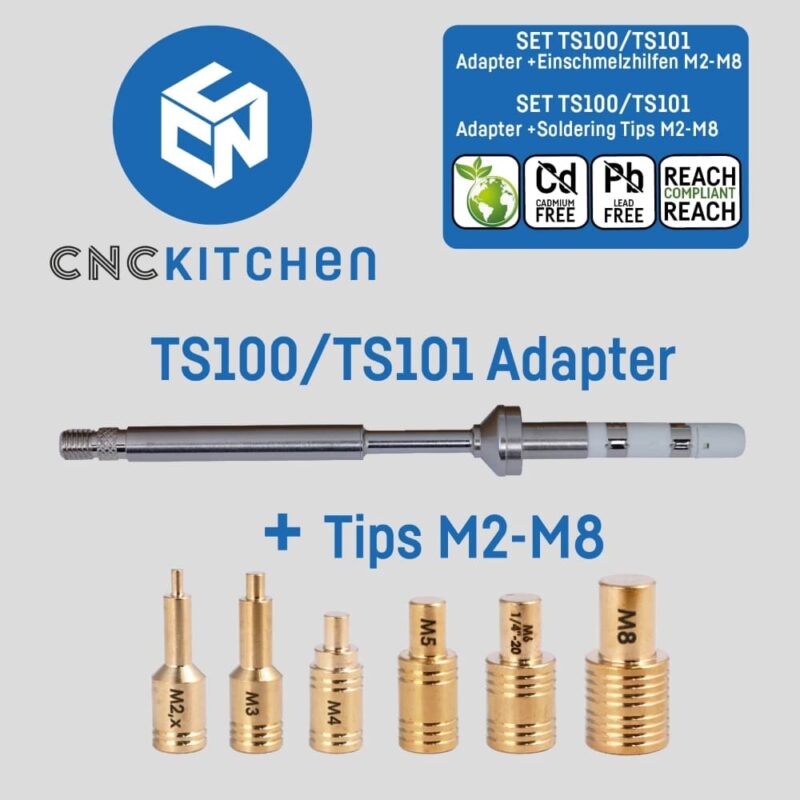 TS100/101 Soldering Adapter Tips Set evolt portugal espana filamento impressao 3d